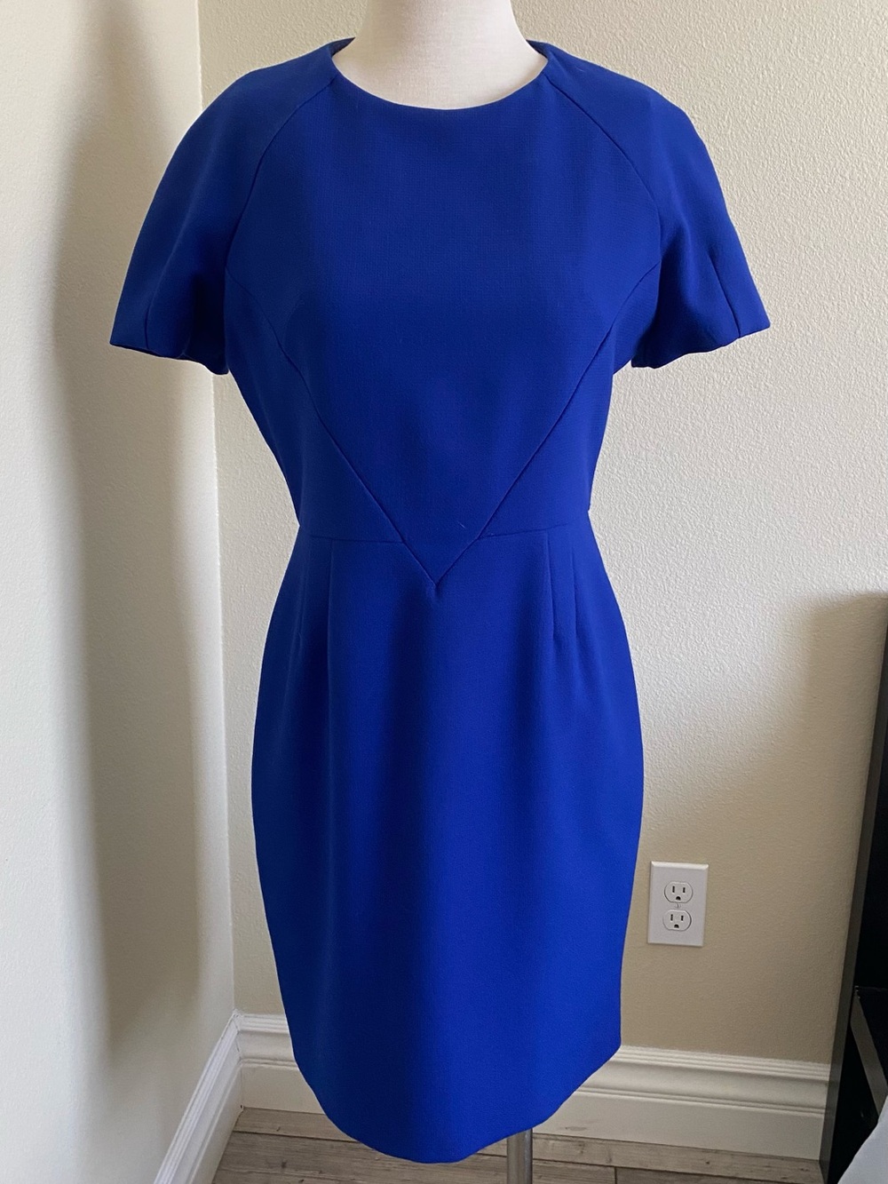 Topshop Cobalt Blue Short Sleeve Sheath Dress